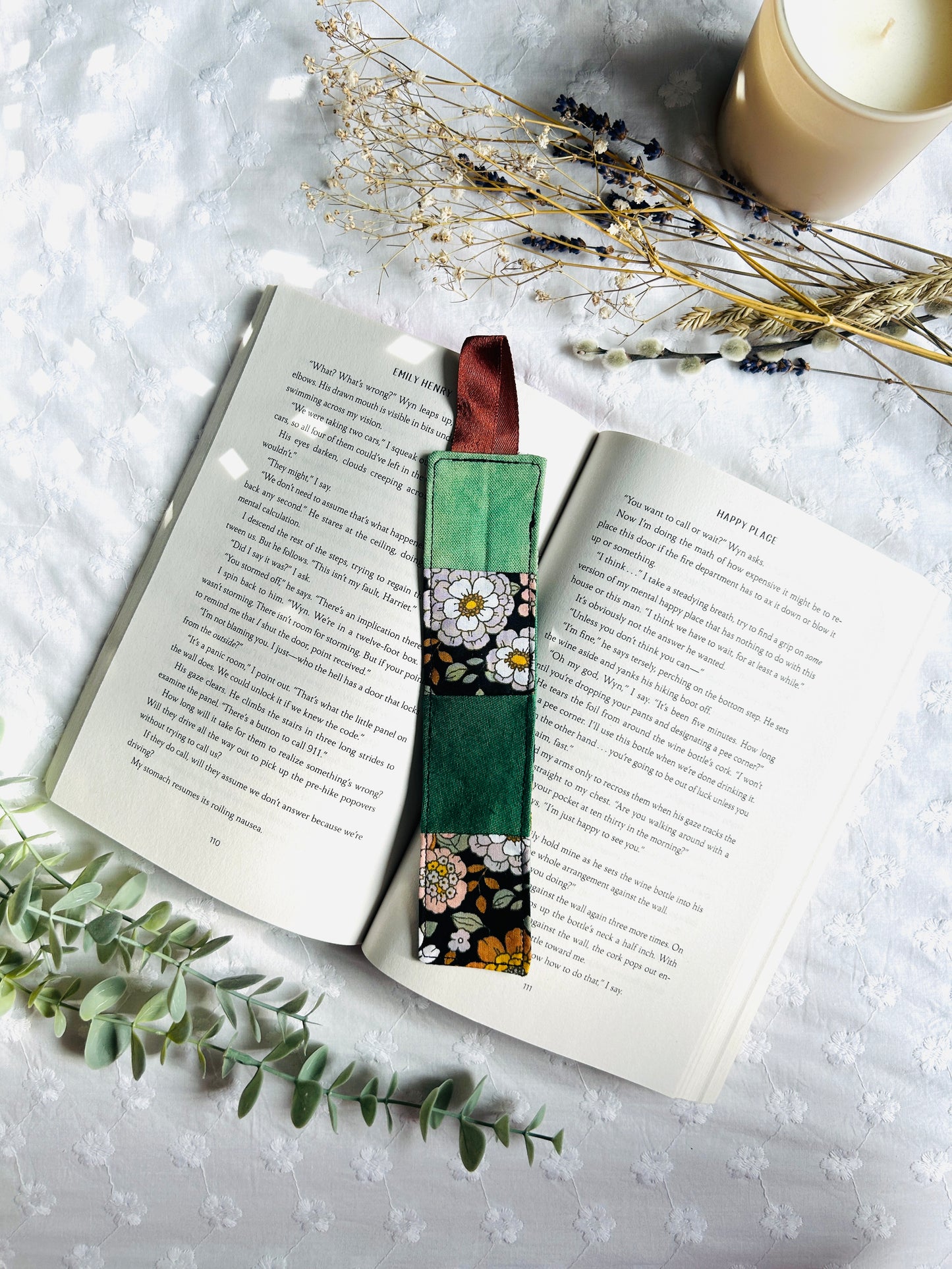 Scrappy Bookmark - Green and Floral