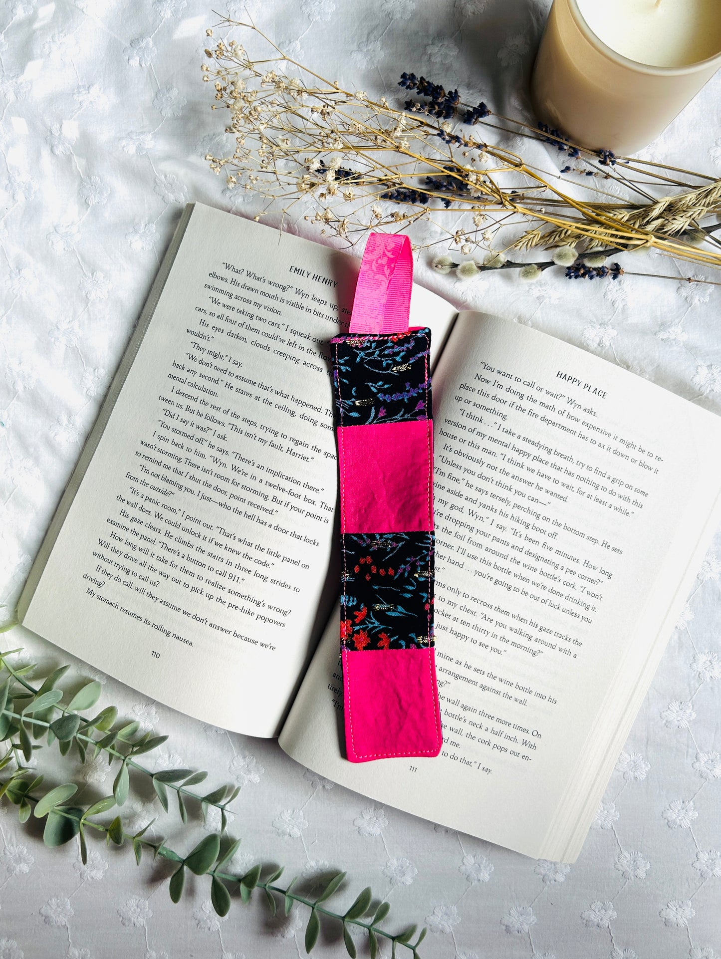 Scrappy Bookmark - Barbie Pink and Florals