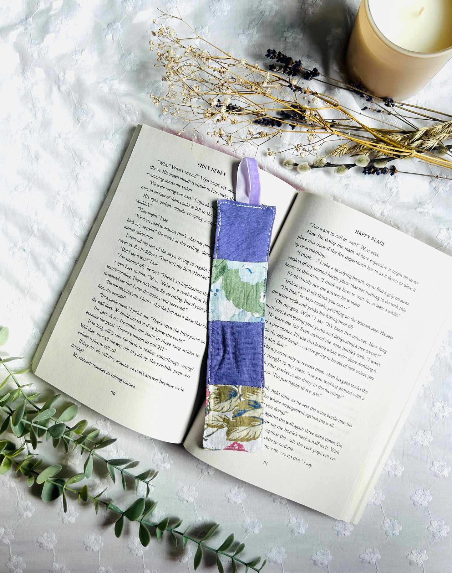 Scrappy Bookmark - Lilac and Vintage Florals