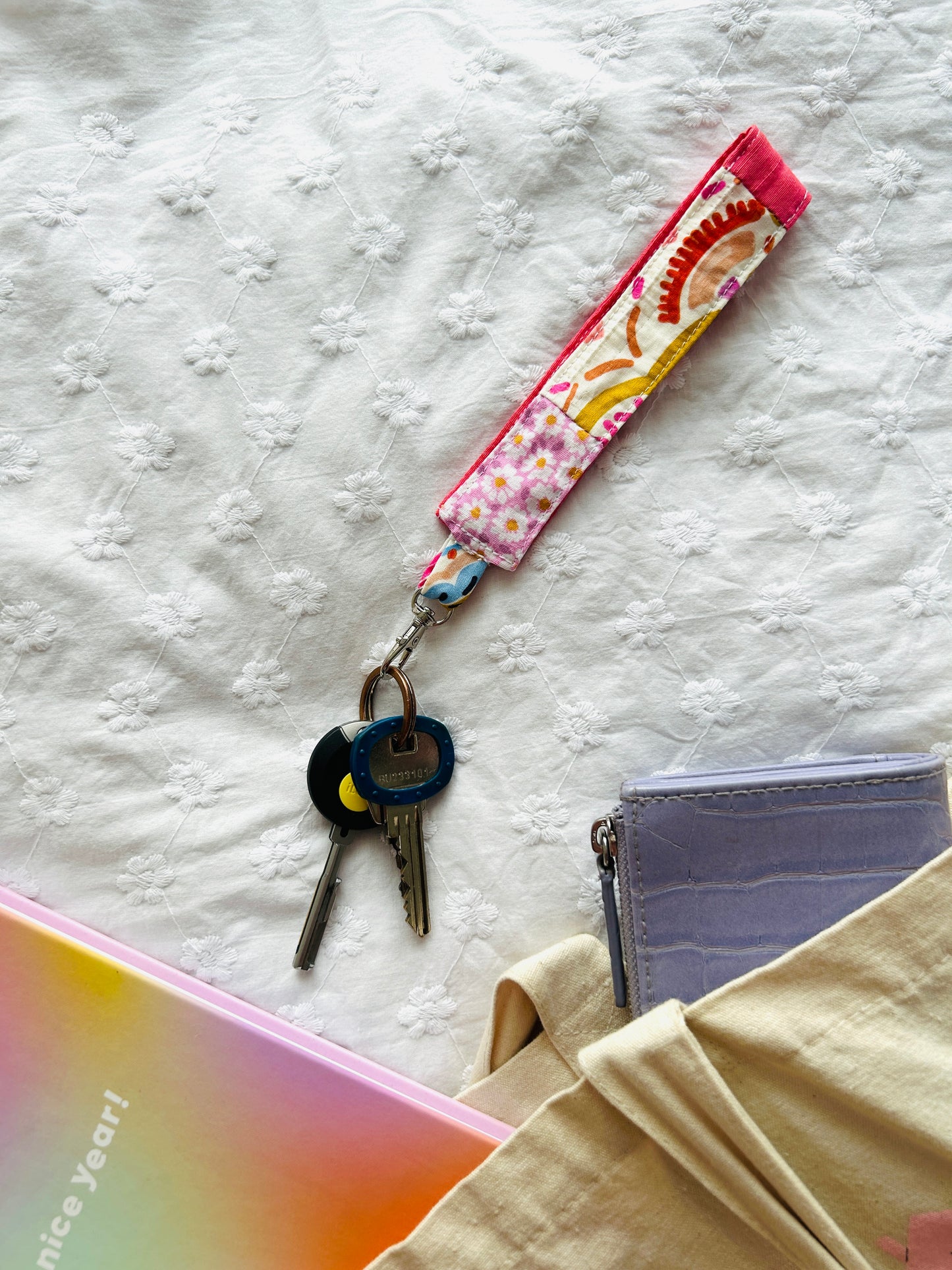 Scrappy Keychain - Pink and Florals