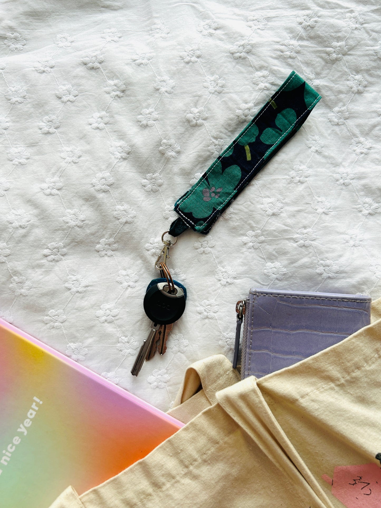 Scrappy Keychain - Forests Green Plaid and Florals