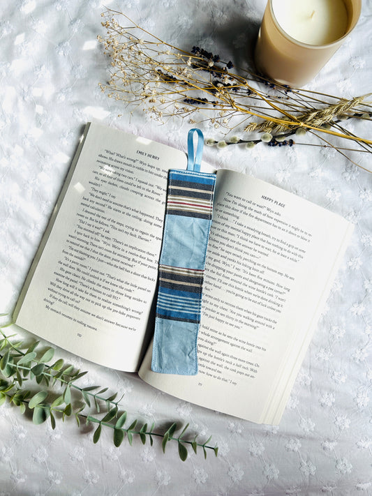 Scrappy Bookmark - Baby Blue and Stripes