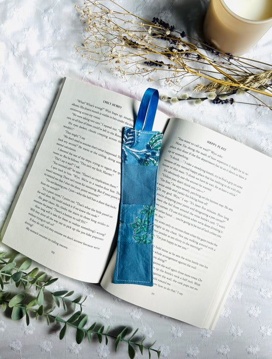 Scrappy Bookmark - Blue and Floral