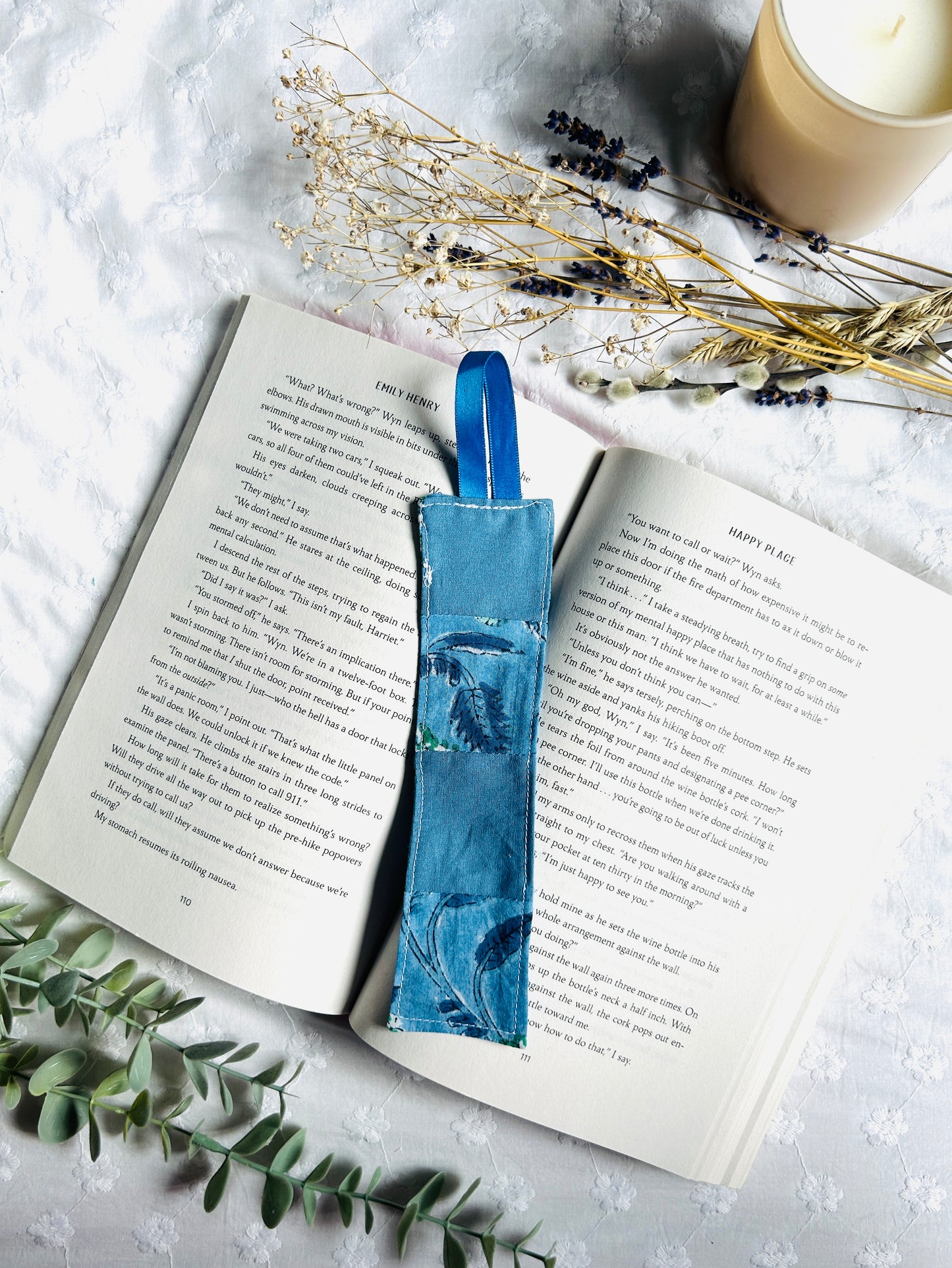 Scrappy Bookmark - Blue and Floral