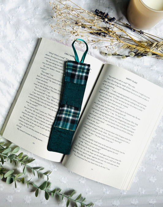 Scrappy Bookmark - Forest Green and Plaid